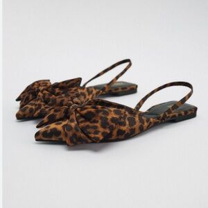 Zara animal print flat sandal